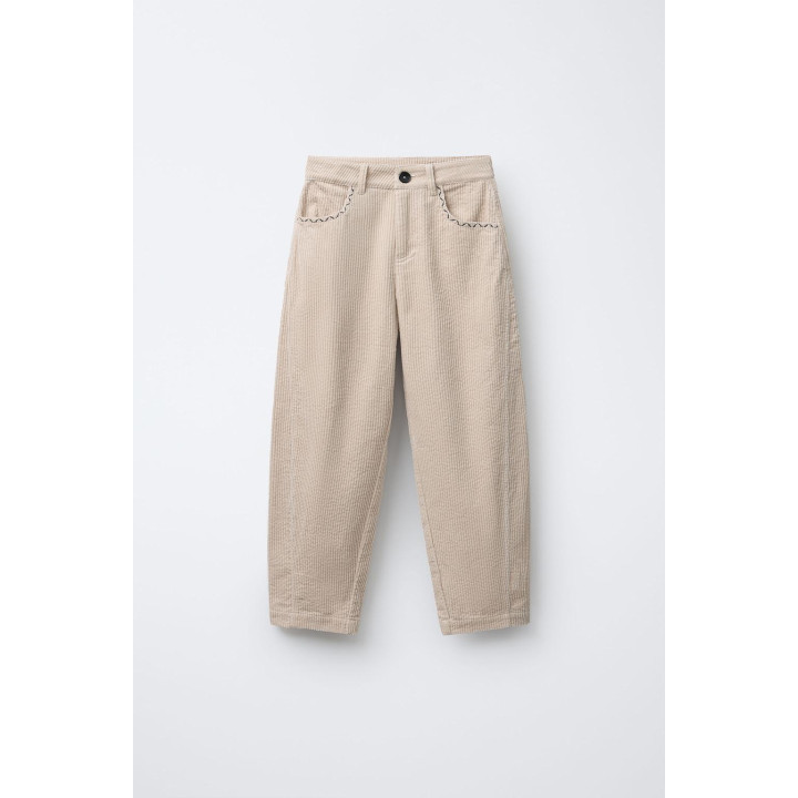 ВЕЛЬВЕТОВЫЕ БРЮКИ BARREL С ВЫШИВКОЙ