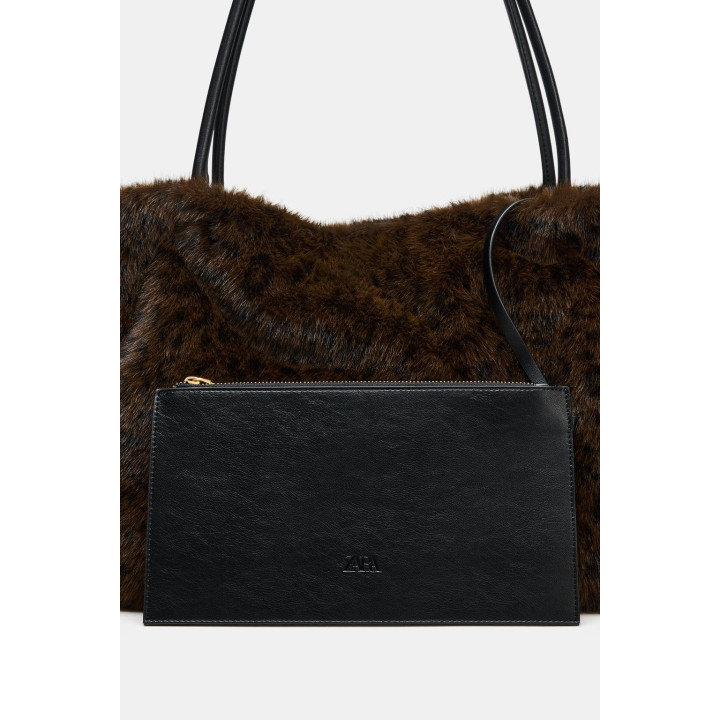 СУМКА-ШОПЕР ИЗ ИСКУССТВЕННОГО МЕХА