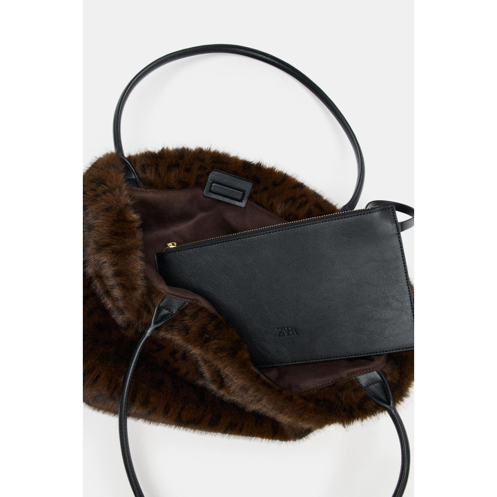 СУМКА-ШОПЕР ИЗ ИСКУССТВЕННОГО МЕХА