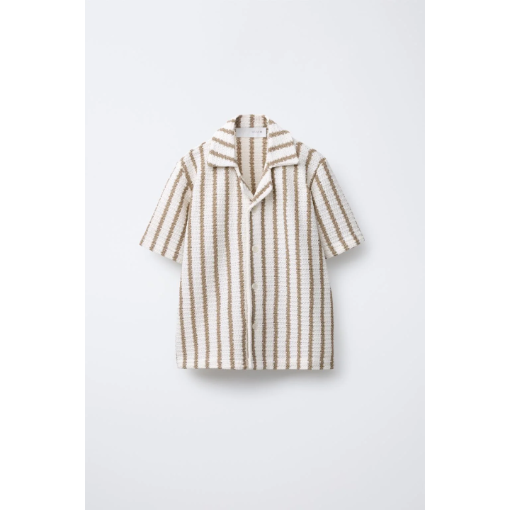 РУБАШКА ИЗ РЕЛЬЕФНОЙ ТКАНИ В ПОЛОСКУ