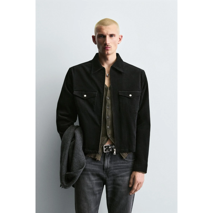 Рубашка-оверсайз из вельвета с карманами