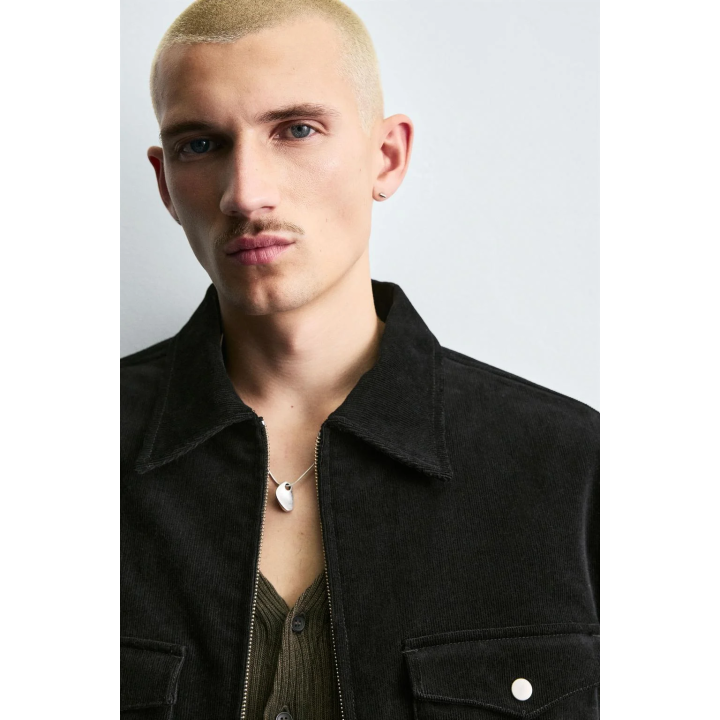 Рубашка-оверсайз из вельвета с карманами