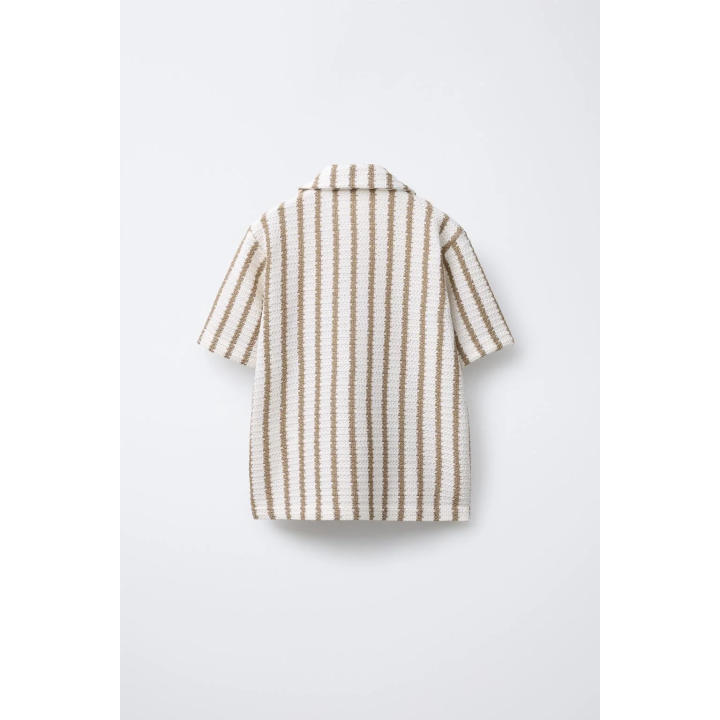 РУБАШКА ИЗ РЕЛЬЕФНОЙ ТКАНИ В ПОЛОСКУ