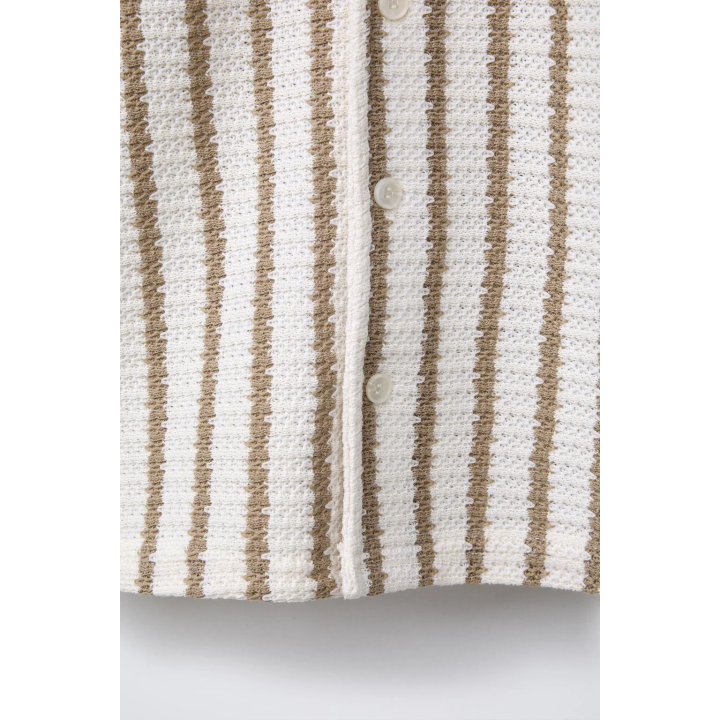 РУБАШКА ИЗ РЕЛЬЕФНОЙ ТКАНИ В ПОЛОСКУ