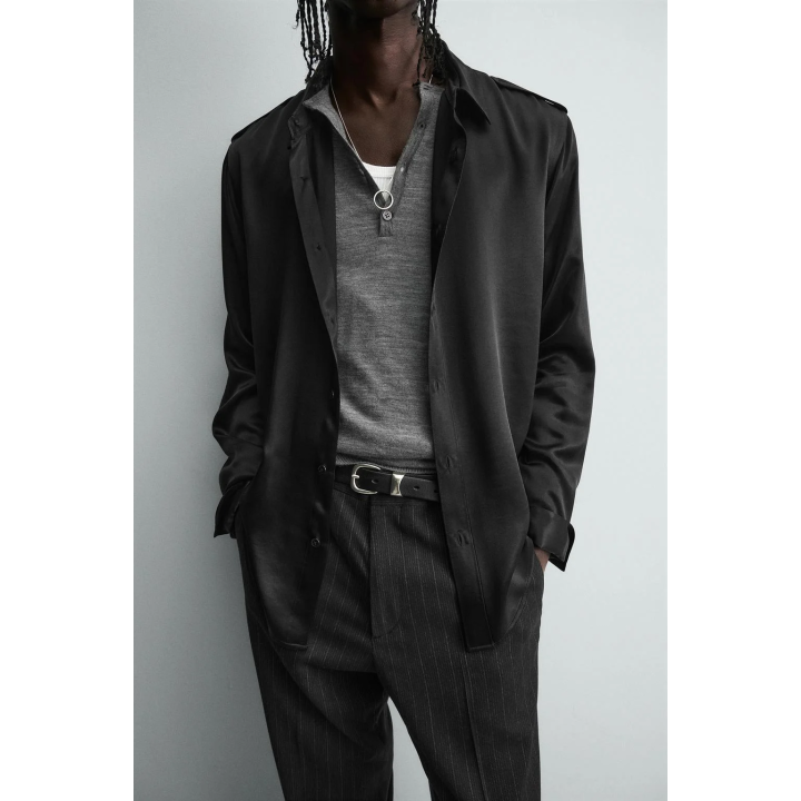 АТЛАСНАЯ РУБАШКА RELAXED FIT