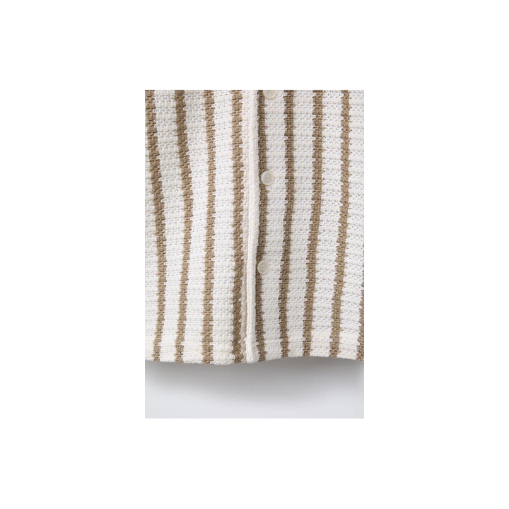 РУБАШКА ИЗ РЕЛЬЕФНОЙ ТКАНИ В ПОЛОСКУ