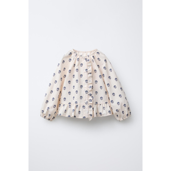 БЛУЗА С ЦВЕТОЧНЫМ ПРИНТОМ