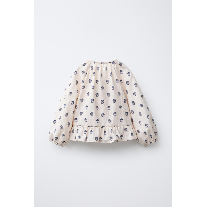 БЛУЗА С ЦВЕТОЧНЫМ ПРИНТОМ