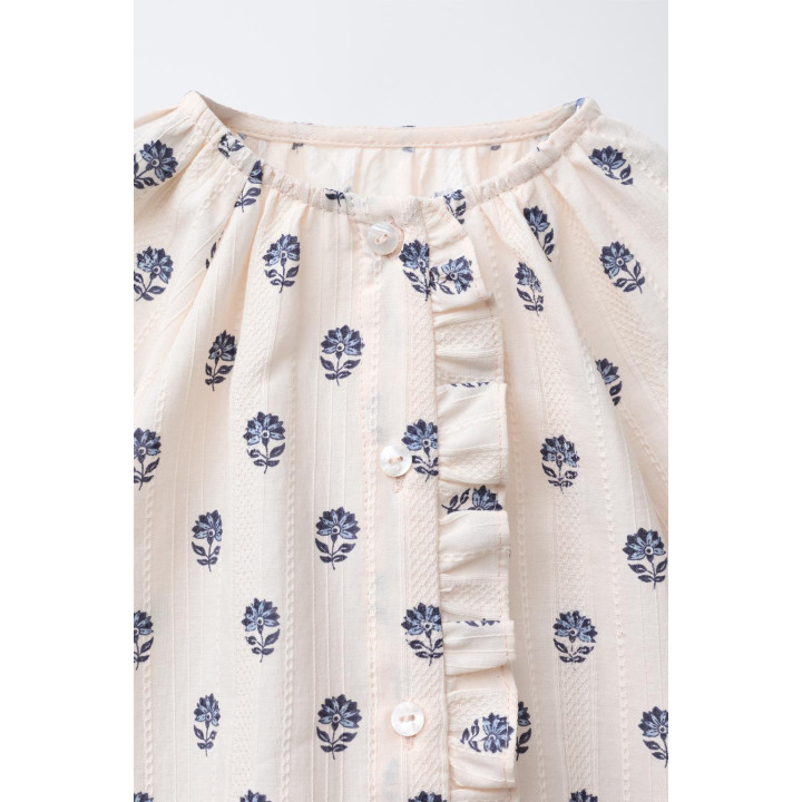 БЛУЗА С ЦВЕТОЧНЫМ ПРИНТОМ