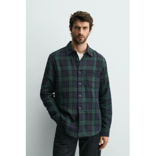 РУБАШКА В КЛЕТКУ ИЗ РЕЛЬЕФНОЙ ТКАНИ