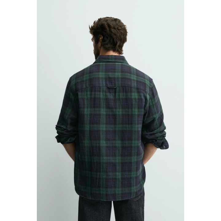 РУБАШКА В КЛЕТКУ ИЗ РЕЛЬЕФНОЙ ТКАНИ