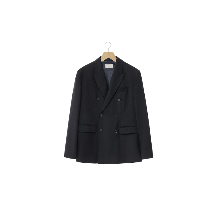 ДВУБОРТНЫЙ БЛЕЙЗЕР ИЗ 100% ШЕРСТЯНОЙ ФЛАНЕЛИ