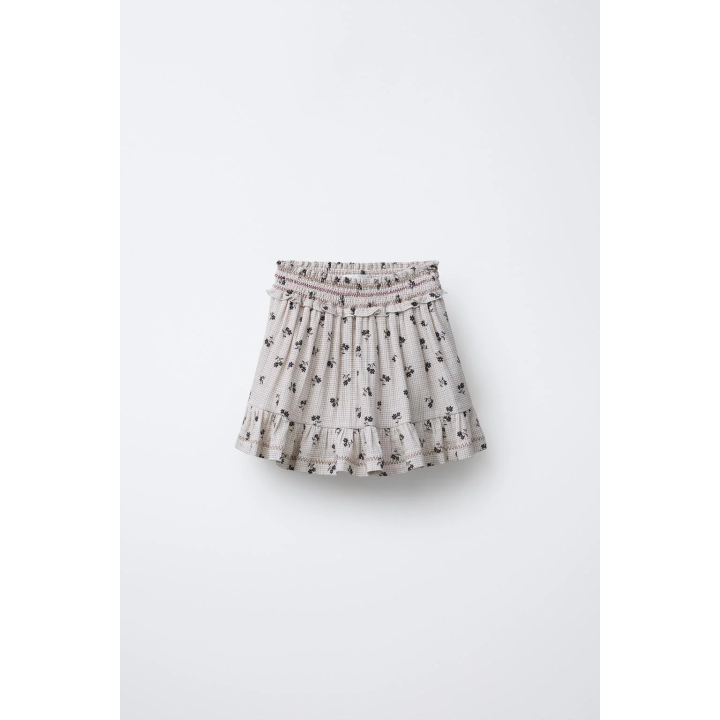 ЮБКА В КЛЕТКУ С ЦВЕТОЧНЫМ ПРИНТОМ