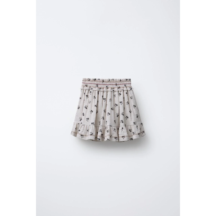 ЮБКА В КЛЕТКУ С ЦВЕТОЧНЫМ ПРИНТОМ