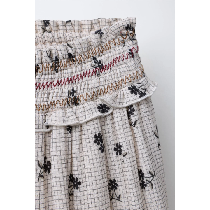 ЮБКА В КЛЕТКУ С ЦВЕТОЧНЫМ ПРИНТОМ