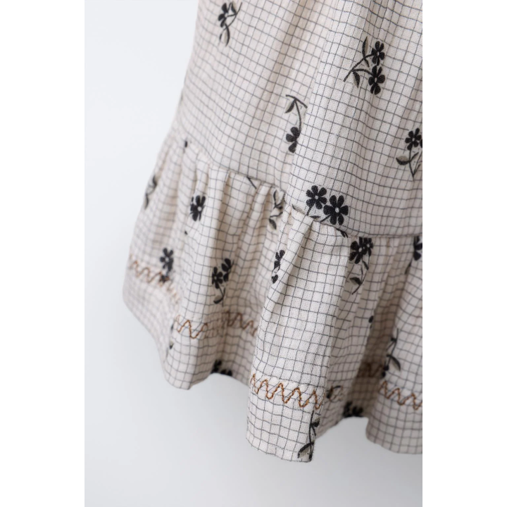 ЮБКА В КЛЕТКУ С ЦВЕТОЧНЫМ ПРИНТОМ