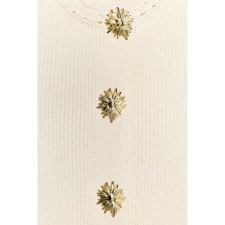 Трикотажный топ с золотыми пуговицами