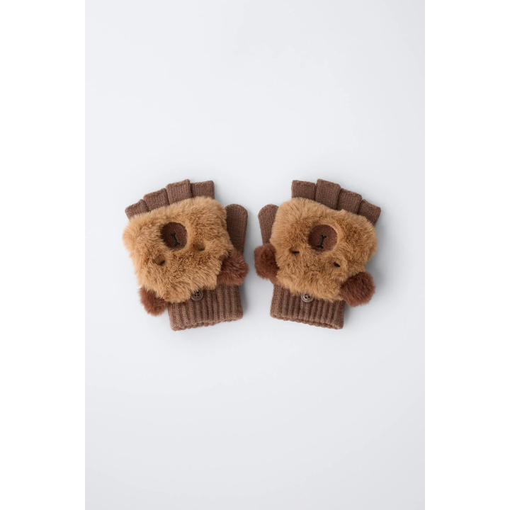 МИТЕНКИ ИЗ ИСКУССТВЕННОГО МЕХА «КАПИБАРА»