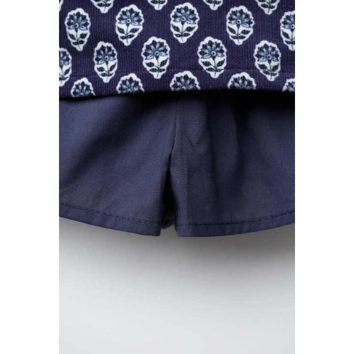 ЮБКА-ШОРТЫ ИЗ ВЕЛЬВЕТА С ЦВЕТАМИ