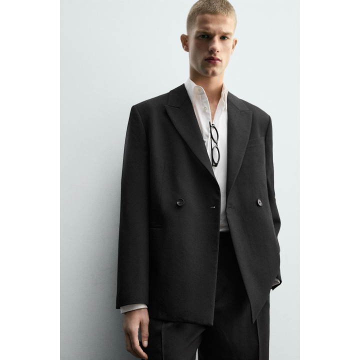 ДВУБОРТНЫЙ КОСТЮМНЫЙ БЛЕЙЗЕР ИЗ 100% ШЕРСТИ