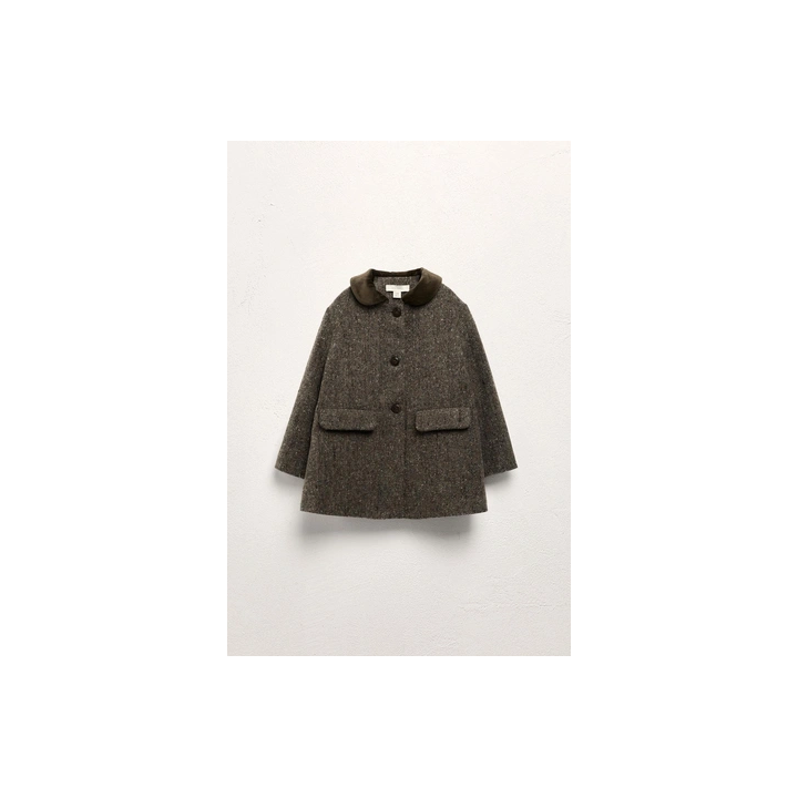 2-5 YEARS / LIMITED EDITION VELVET PETER PAN COLLAR COAT WITH WOOL