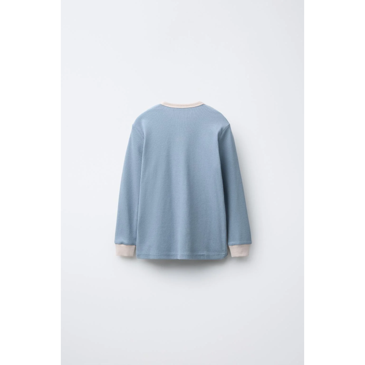 2-6 ЛЕТ/ПИЖАМА В РУБЧИК С КОНТРАСТНОЙ ОТДЕЛКОЙ