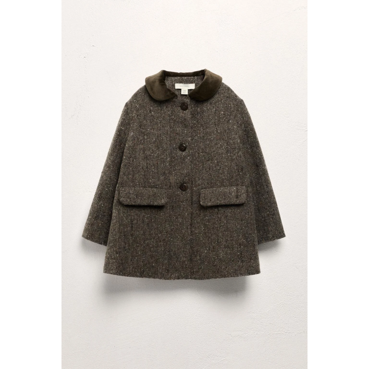 Пальто с бархатным воротником питер пэн с шерстью - limited edition