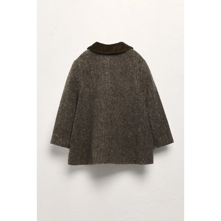 Пальто с бархатным воротником питер пэн с шерстью - limited edition