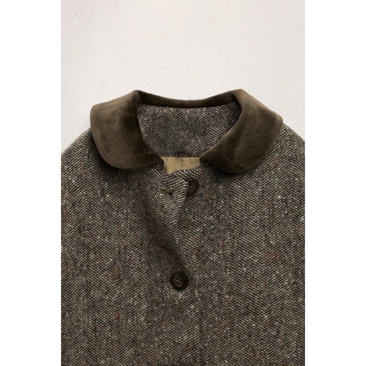 Пальто с бархатным воротником питер пэн с шерстью - limited edition