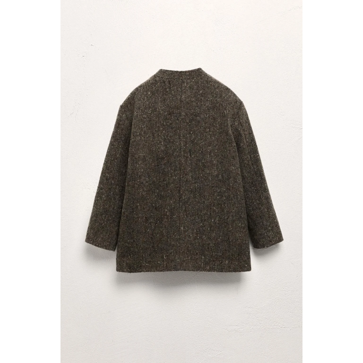 AGES 6-10 / LIMITED EDITION WOOL BLEND STAND COLLAR COAT