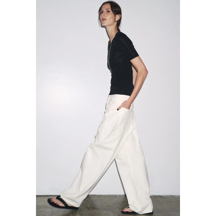 ХЛОПКОВЫЕ БРЮКИ СО СКЛАДКАМИ — ZW COLLECTION