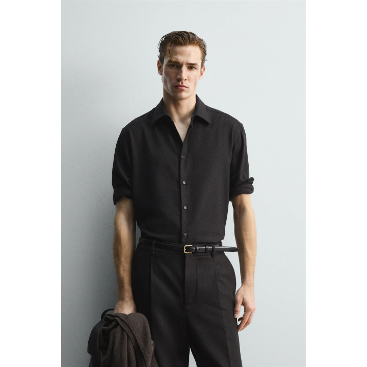 РУБАШКА СТРУЯЩЕГОСЯ ПОКРОЯ ИЗ СМЕСОВОЙ ШЕРСТИ LIMITED EDITION