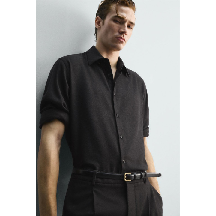 РУБАШКА СТРУЯЩЕГОСЯ ПОКРОЯ ИЗ СМЕСОВОЙ ШЕРСТИ LIMITED EDITION