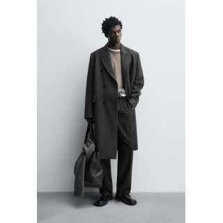 Пальто limited edition из шерстяного смесового хerringbone с двубортной застежкой