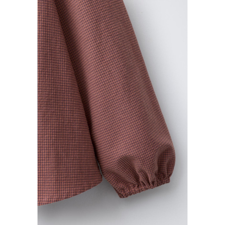 РУБАШКА В КЛЕТКУ ВИШИ С ДВОЙНЫМ ВОРОТНИКОМ