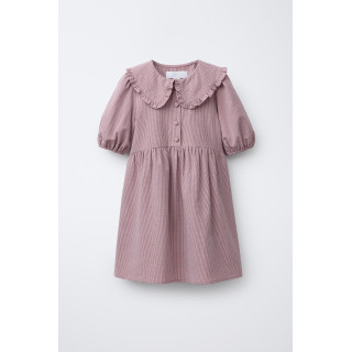 ПЛАТЬЕ В КЛЕТКУ ВИШИ С КРУГЛЫМ ВОРОТНИКОМ