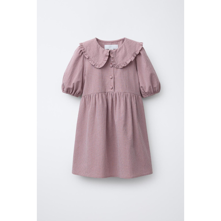 ПЛАТЬЕ В КЛЕТКУ ВИШИ С КРУГЛЫМ ВОРОТНИКОМ