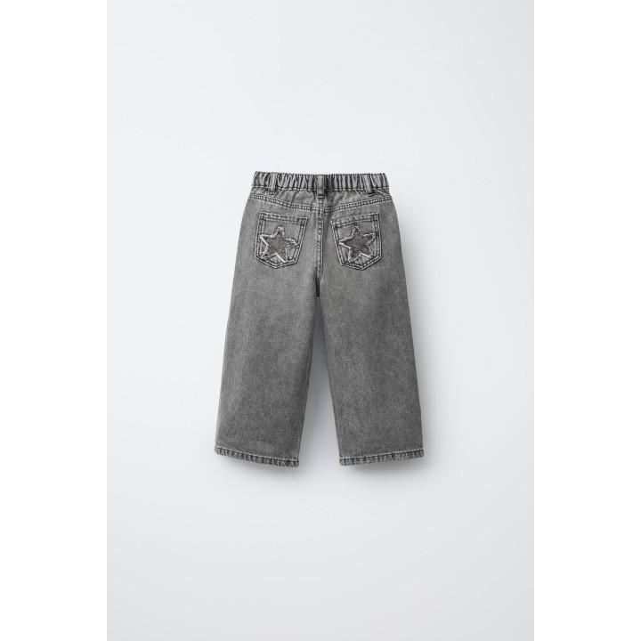 ДЖИНСЫ WIDE LEG СО ЗВЕЗДАМИ