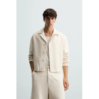 КУРТКА-РУБАШКА ИЗ РЕЛЬЕФНОЙ ТКАНИ