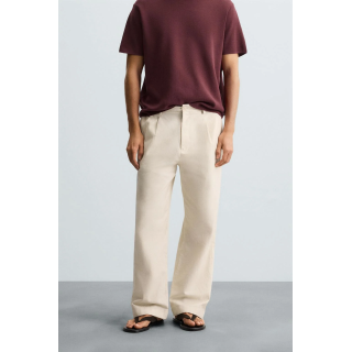 БРЮКИ ИЗ ХЛОПКА И ЛЬНА СО СКЛАДКАМИ