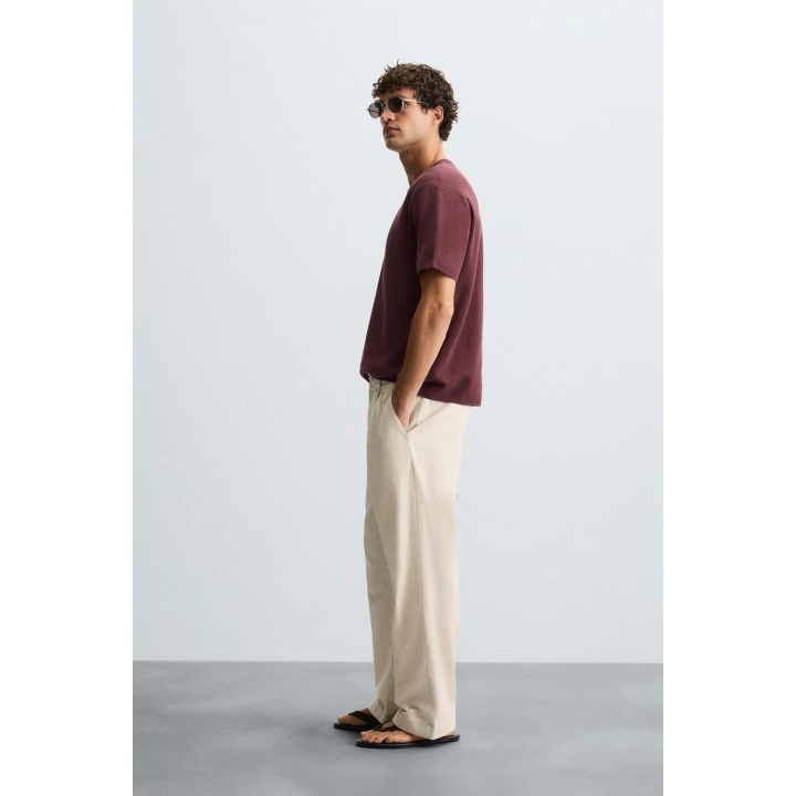 БРЮКИ ИЗ ХЛОПКА И ЛЬНА СО СКЛАДКАМИ