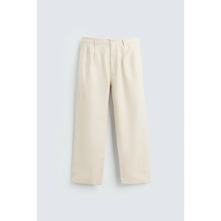 БРЮКИ ИЗ ХЛОПКА И ЛЬНА СО СКЛАДКАМИ