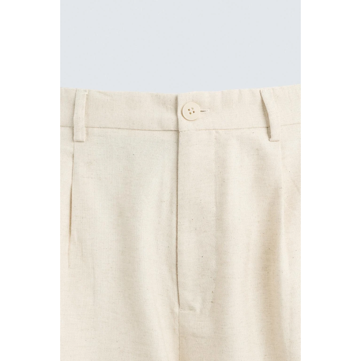 БРЮКИ ИЗ ХЛОПКА И ЛЬНА СО СКЛАДКАМИ