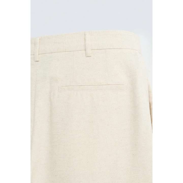 БРЮКИ ИЗ ХЛОПКА И ЛЬНА СО СКЛАДКАМИ