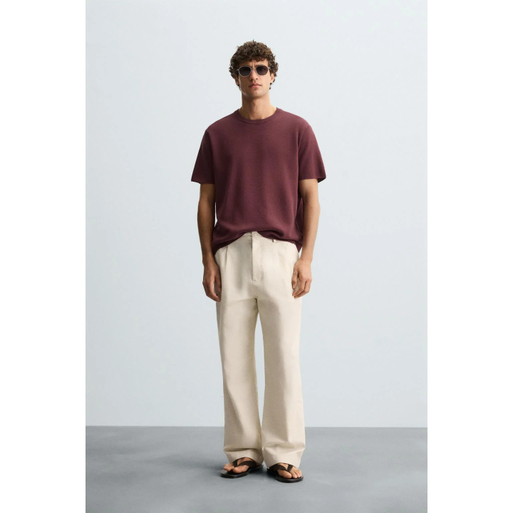 БРЮКИ ИЗ ХЛОПКА И ЛЬНА СО СКЛАДКАМИ