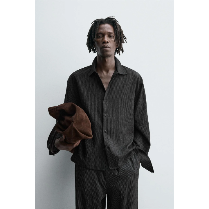 РУБАШКА СТРУЯЩЕГОСЯ ПОКРОЯ В ПОЛОСКУ