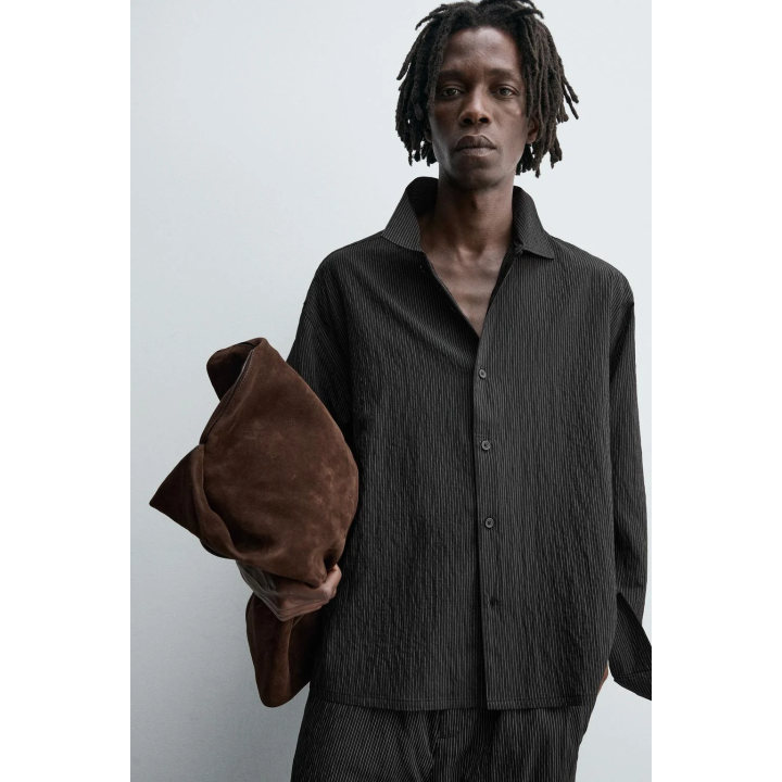 РУБАШКА СТРУЯЩЕГОСЯ ПОКРОЯ В ПОЛОСКУ