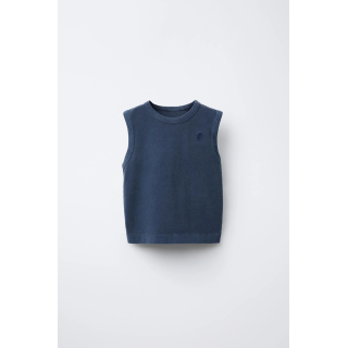 ФУТБОЛКА БЕЗ РУКАВОВ С ВЫШИВКОЙ, ОКРАШЕННАЯ В ГОТОВОМ ВИДЕ