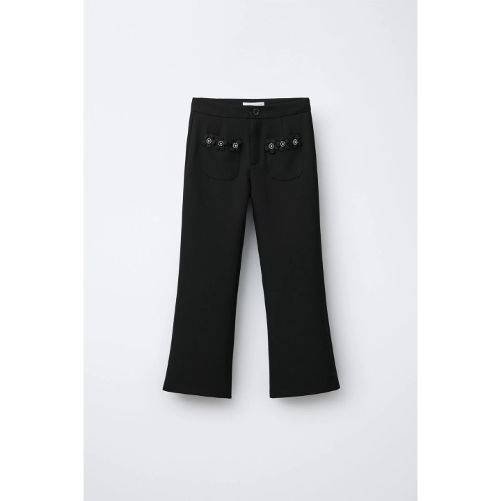 БРЮКИ С ЦВЕТОЧНЫМИ УКРАШЕНИЯМИ