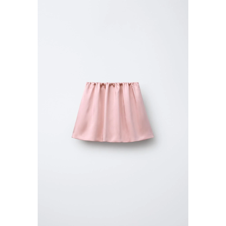 Шорты-юбка из атласа с бантом